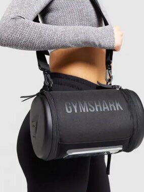 Black Gymshark Barrel Gym Bag
